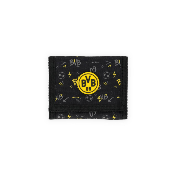 Borussia Dortmund BVB Kinder-Geldbeutel AOP Schwarz 12,5 x 10 cm
